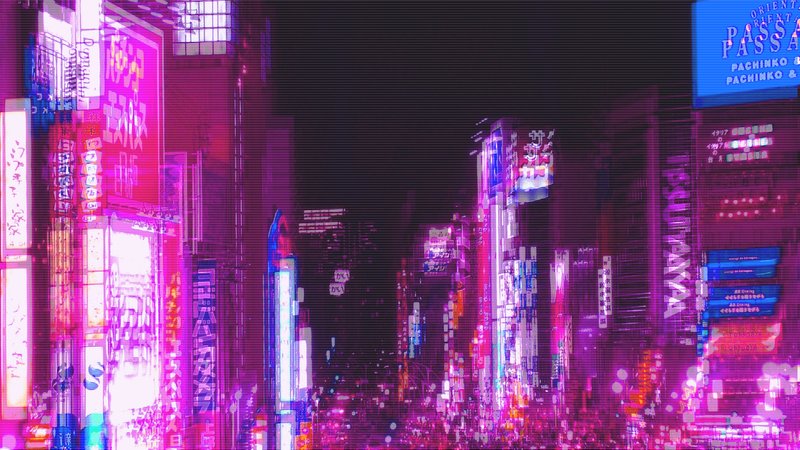 Aesthetic Purple Neon Computer