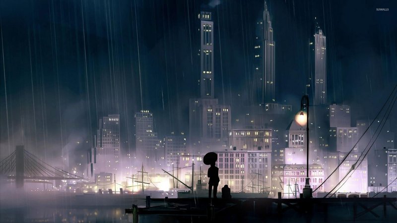 Rainy City at Night